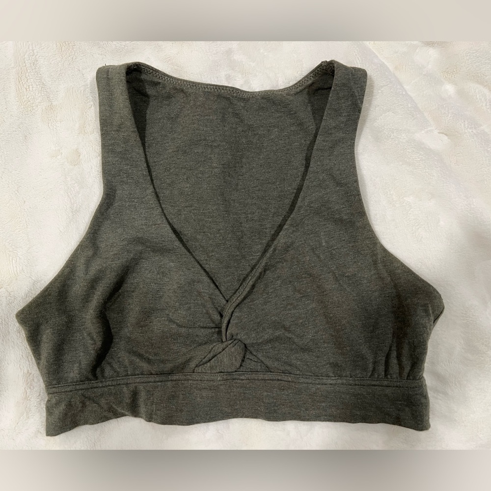 Aerie Green Knotted Cotton Bralette